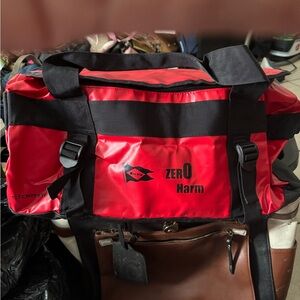 Bold Red and Black Sports Duffel Bag